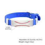 Baseball Patterned Bracelet for Men Boys, Waterproof Silicone Bracelet,Baseball Anthusiast Jewelry Gifts