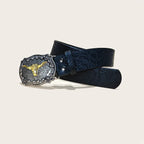 PENDRA Galaine Leather Bull Buckle Western Gothic Belt