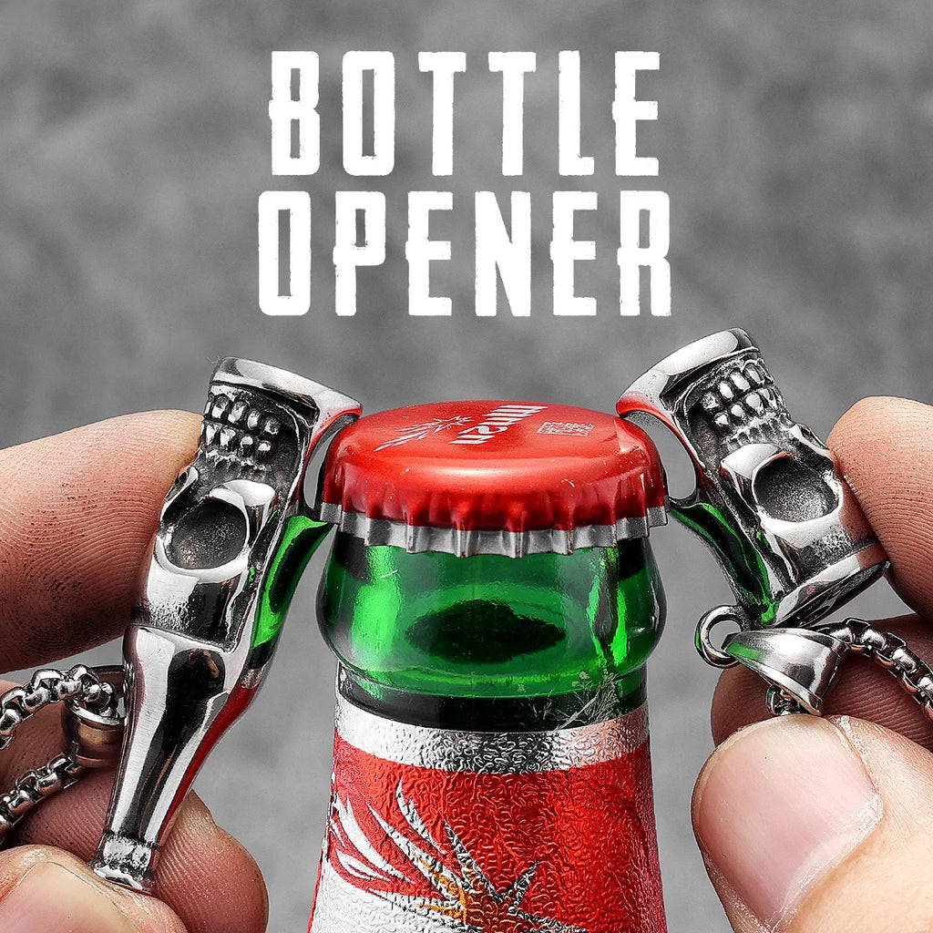PENDRA Beer Bottle Opener Steel Necklace