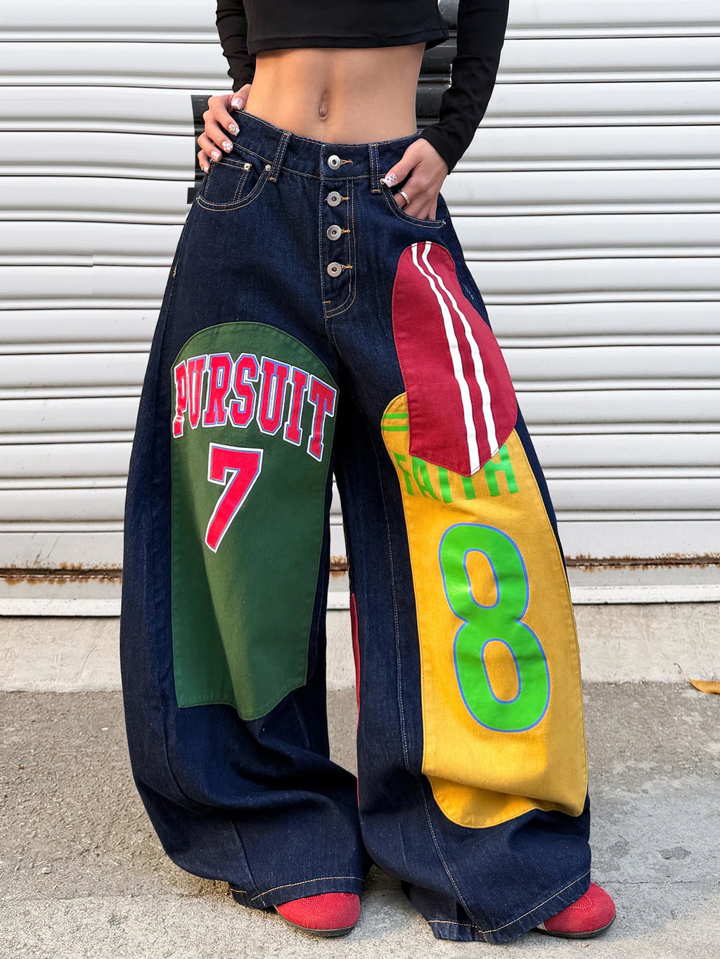 PENDRA American Alphanumeric Cartoon Jeans