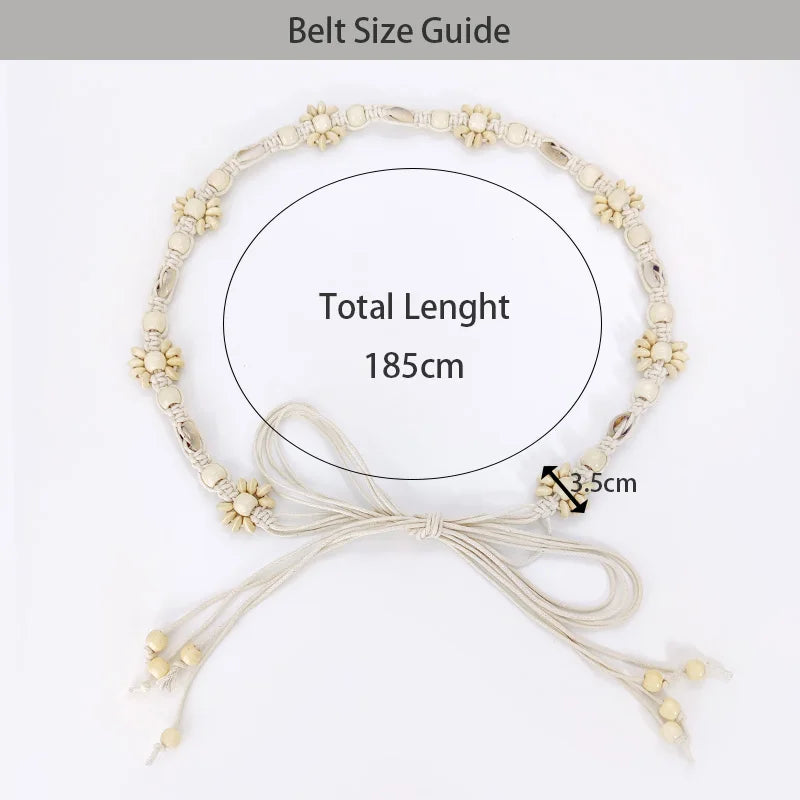 PENDRA Koralia Floral Boho Waist Chain Belt