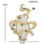 PENDRA Zodiac Aquarius Elegant Shell Brooch