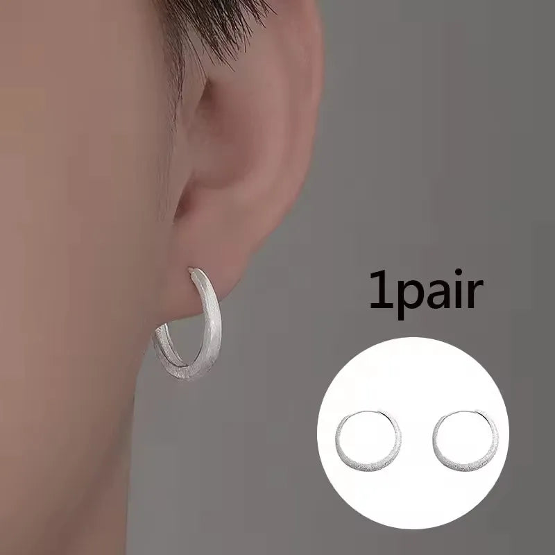 VENTFILLE 925 Sterling Silver Diamond Studded Hoop Earrings for Women Ear Buckle Circle Trendy Jewelry Gift Dropshipping