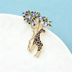 PENDRA Leaf-Eating Giraffe Enamel Animal Brooch