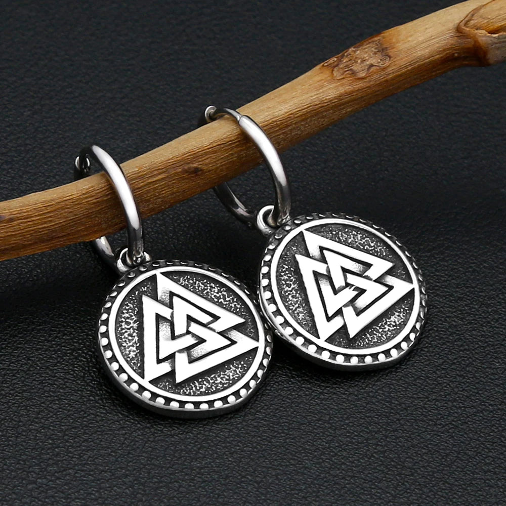 PENDRA Valknut Nordic Rune Earrings