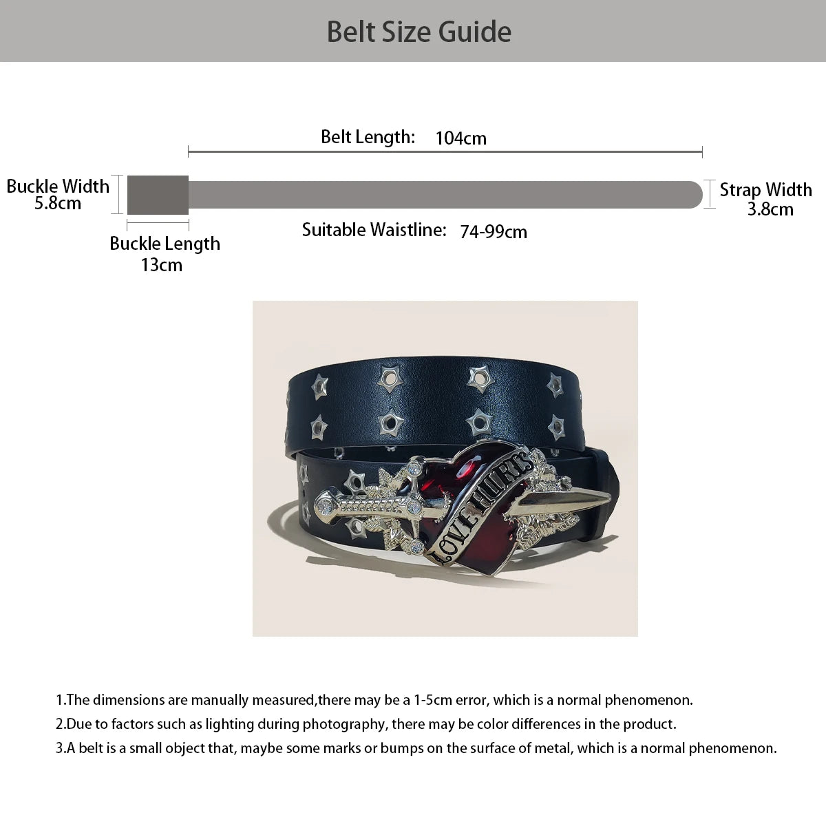 PENDRA Koraellea Leather Eyelet Gothic Belt