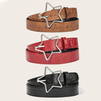 PENDRA Seraia Leather Red Star Buckle Star Belt