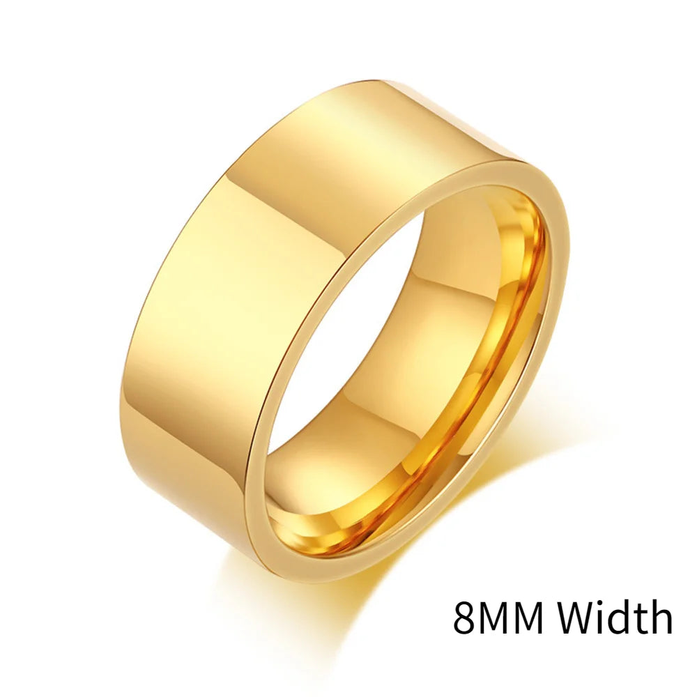 PENDRA Bend Flat Wedding Steel Ring