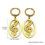 PENDRA Treble Note Music Hoop Earrings