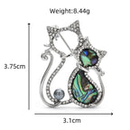 PENDRA Pearl Cat Abalone Shell Brooch