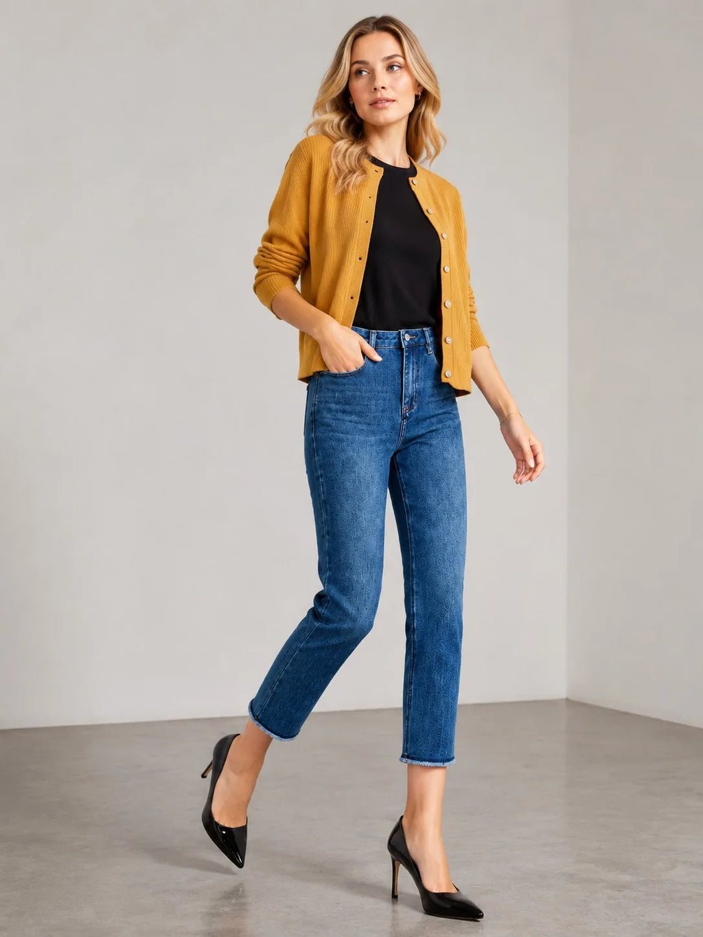 PENDRA Elastic Dark Wash Jeans