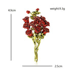 PENDRA Rosalia Red Rose Flower Brooch
