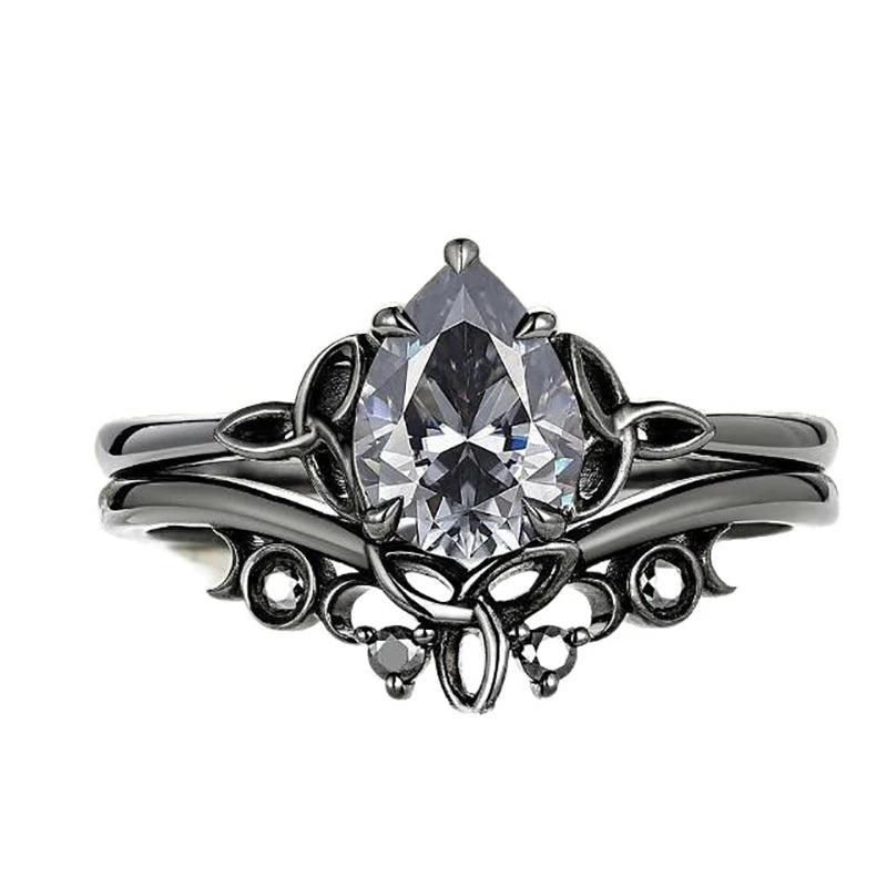 PENDRA Pear Cut Stackable Ring