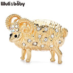 PENDRA Lovely Rhinestone Sheep Brooch