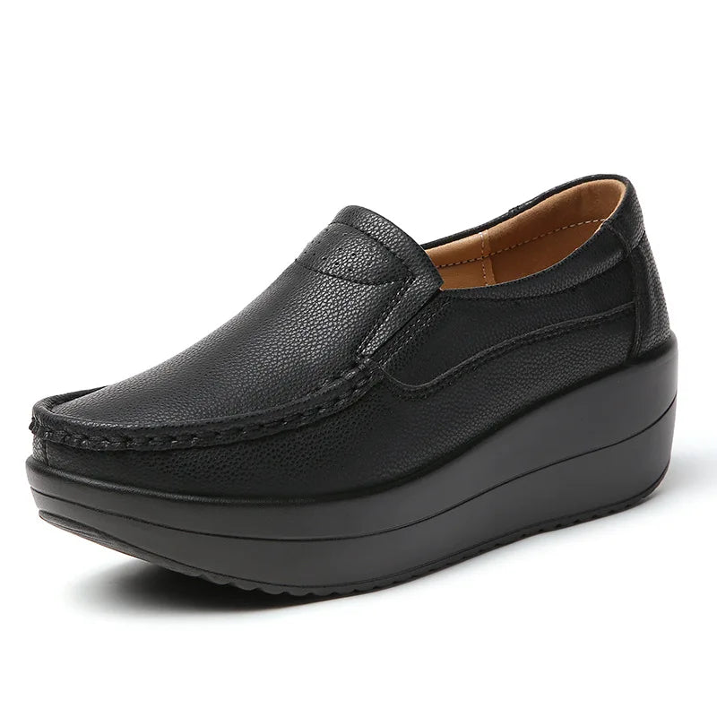 PENDRA Leather Sports Platform Shoes