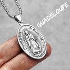 Virgin Mary Guadalupe Angel Cross Stainless Steel Men Necklaces Pendant Chain Amulet For Women Fashion Jewelry Gifts Wholesale