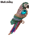 PENDRA Rainbowtail Rhinestone Parrot Brooch