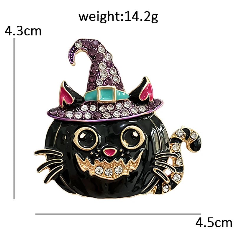 PENDRA Pumpkincat Cat Pumpkin Brooch