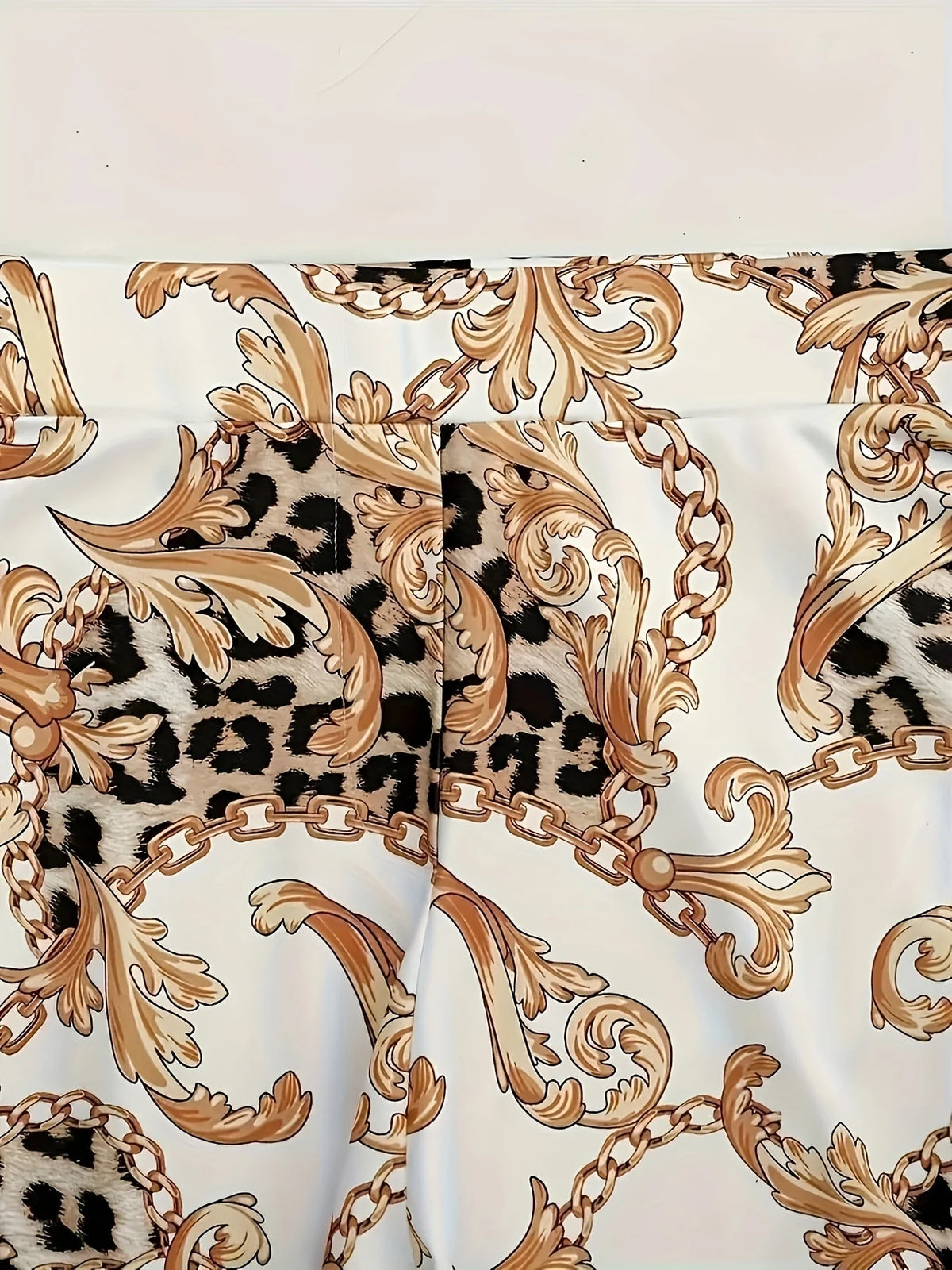 Chain printed leopard print casual two-piece set, double breasted lapel long sleeved suit jacket and high waisted casual pants,autumn women's clothing