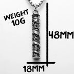 PENDRA Dragon Pillar Carving Steel Necklace