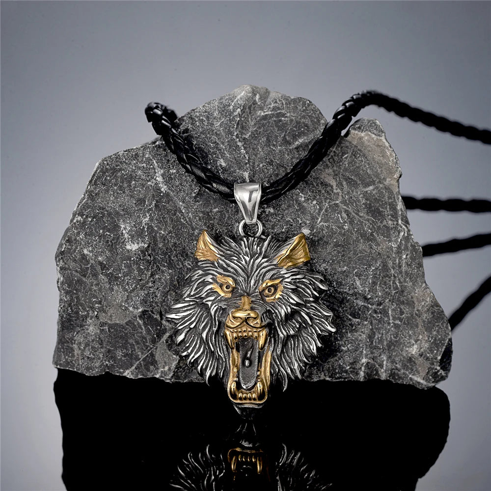 PENDRA Wolf Gold Viking Necklace