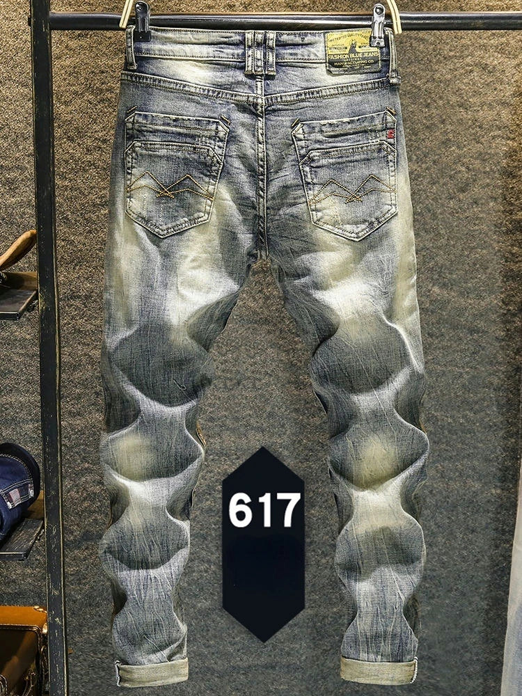 PENDRA Elastic Old Slim Pants