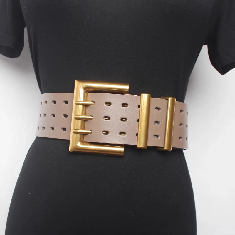 High-end luxury brands elegant Women's leather belt female Wide belt for Women gothic corset cummerbund Punk Cowboy Y2K belts