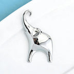 PENDRA Silver Elephant Stainless Steel Animal Brooch