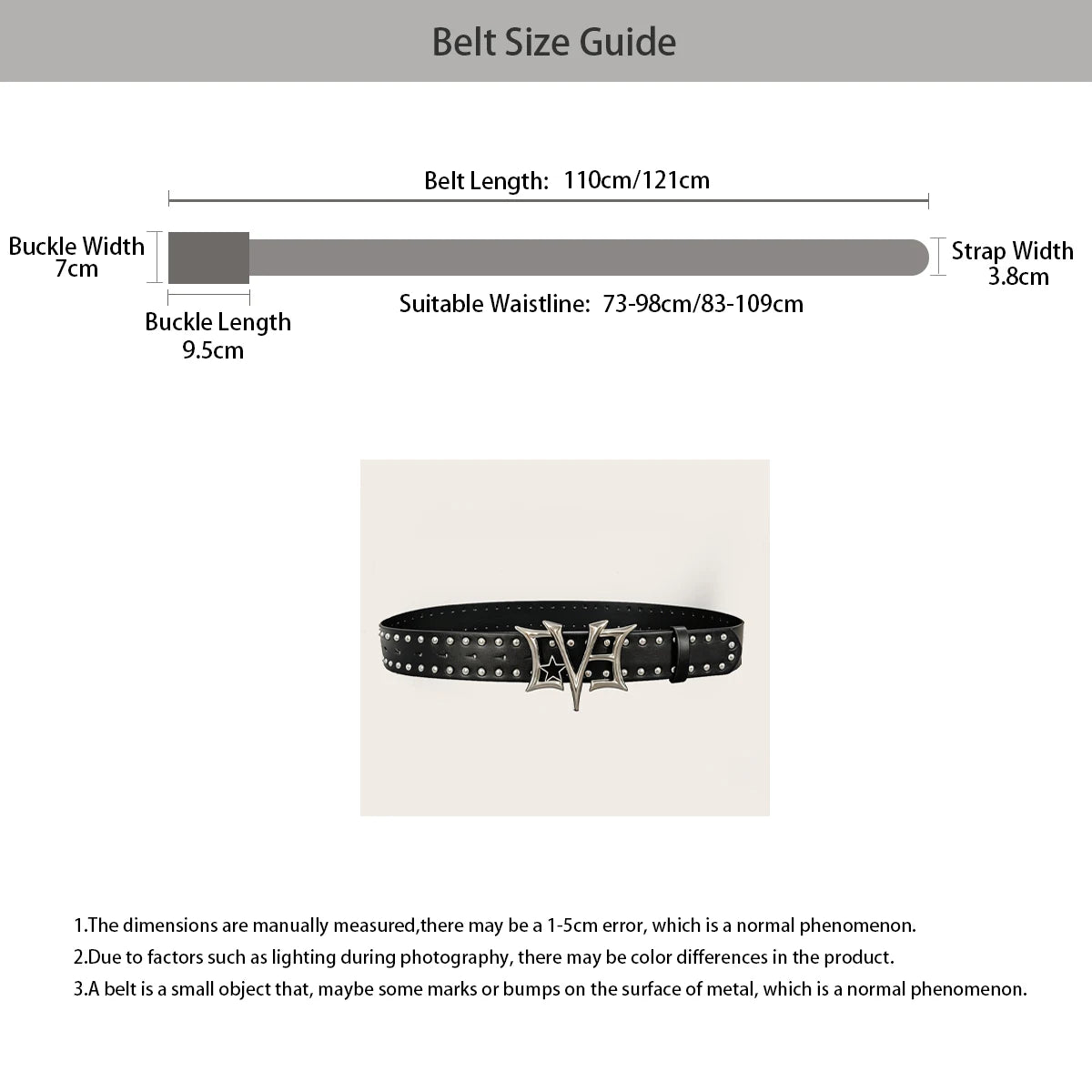 PENDRA Demiessa Leather Gothic Plus Size Belt