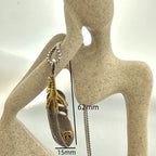 PENDRA Featherprint Stainless Steel Feather Pendant