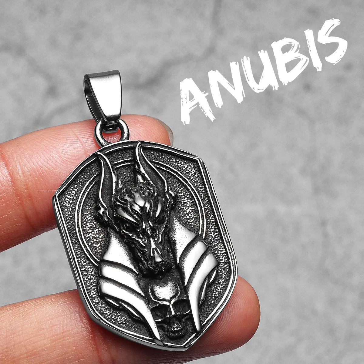 PENDRA Egyptian God Anubis Steel Necklace