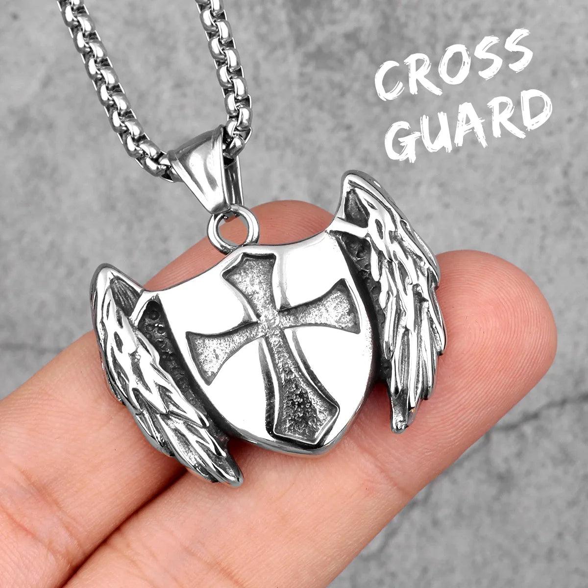 Cross Shield Crusader Stainless Steel Men Necklaces Pendants Chain Punk for Boyfriend Male Jewelry Creativity Gift Wholesale