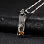 PENDRA Rectangle Bar Stone Pendant Necklace