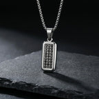 Stylish Men's Geometric Pendant Necklace for Men,314L Stainless Steel Square Pendant Necklace,Birthday Party Gift for Him Dad