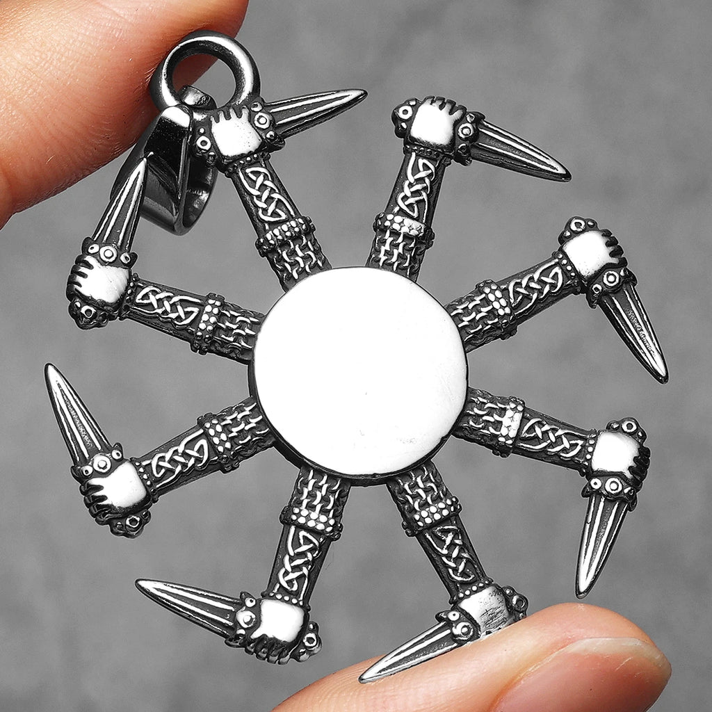 Viking Dagger Unique Amulets Men Necklaces Stainless Steel Pendant Chain Women Punk Fashion Jewelry Accessories Gifts Wholesale