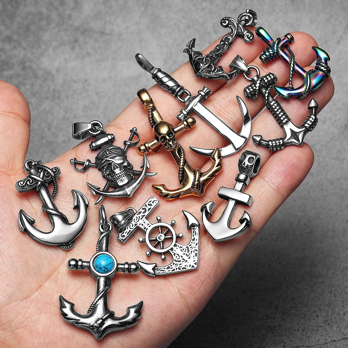 PENDRA Pirate Anchor Steel Necklace
