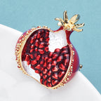 PENDRA Pomella Red Enamel Pomegranate Brooch
