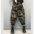 New Arrival 2024 Spring Autumn Women High Waist Ankle-length Loose Vintage Jeans camouflage Cotton Denim Harem Pants