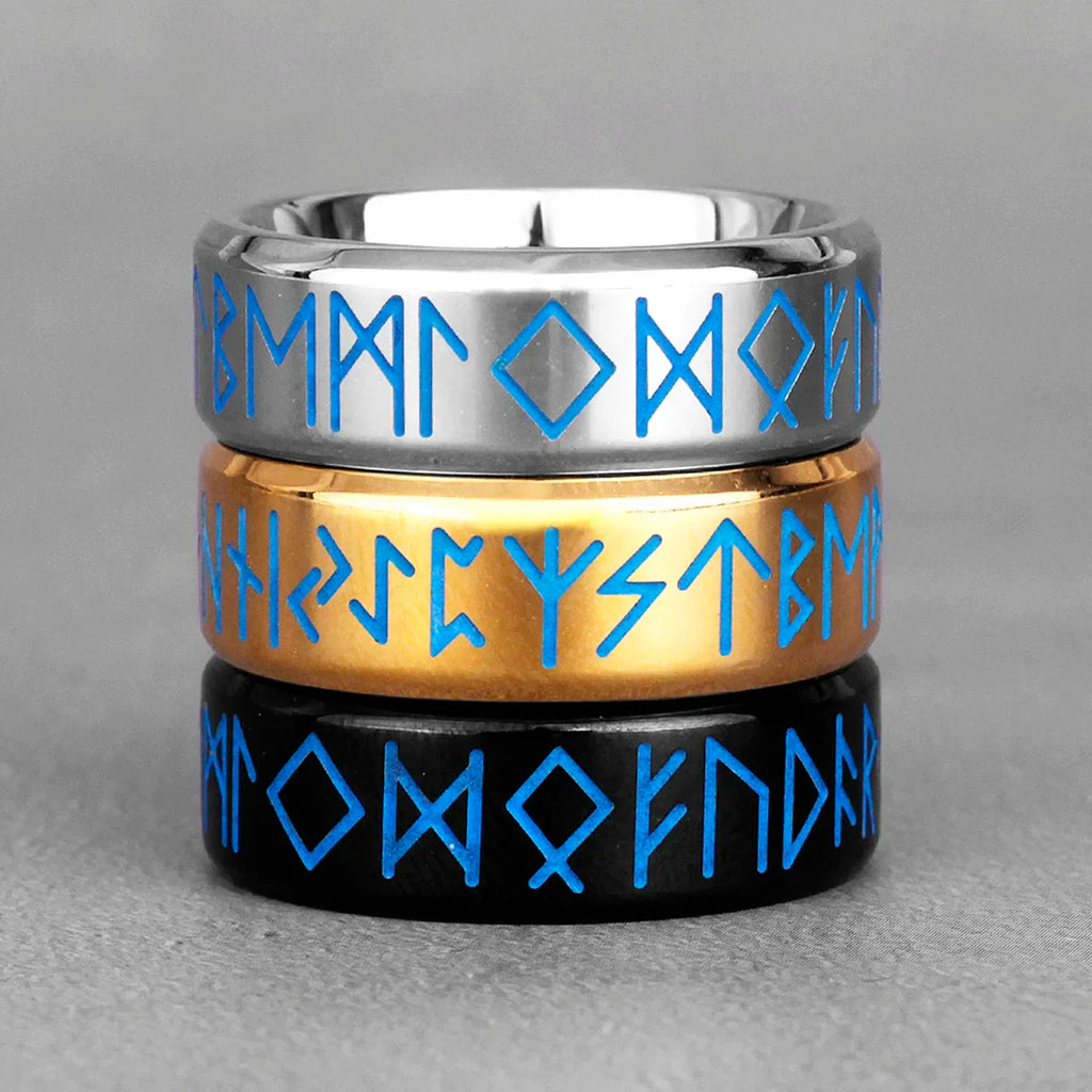 PENDRA Rune Luminous Nordic Steel Ring