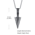 Vintage Viking Triangular Spearhead Necklace for Men,Stainless Steel Casting Triangular Arrow Pendant,Talisman Jewelry Gift
