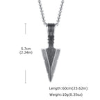 Vintage Viking Triangular Spearhead Necklace for Men,Stainless Steel Casting Triangular Arrow Pendant,Talisman Jewelry Gift