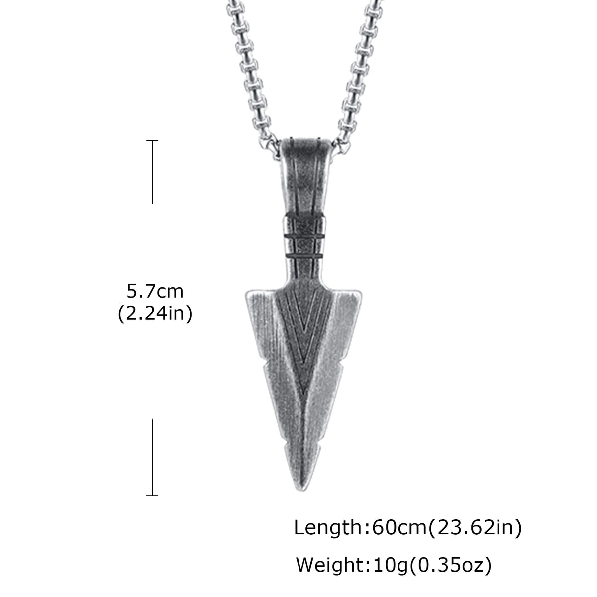 Vintage Viking Triangular Spearhead Necklace for Men,Stainless Steel Casting Triangular Arrow Pendant,Talisman Jewelry Gift