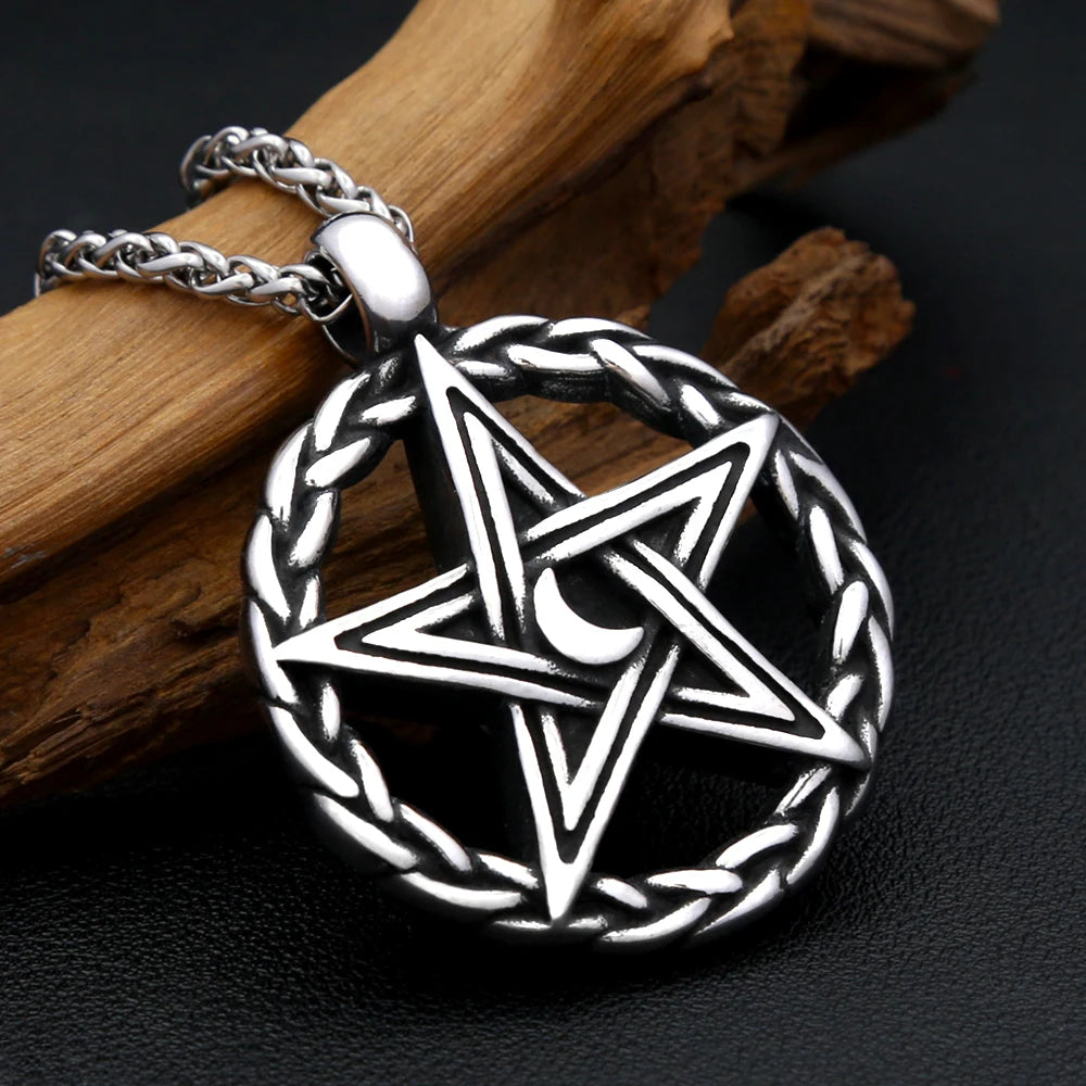 PENDRA Pentagramforge Vintage Stainless Steel Pentagram Necklace
