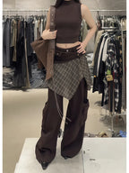 PENDRA Fake Two Piece Plaid Pants