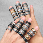 Vintage Nordic Viking Runes Celtic Knot Series Stainless Steel Womens Mens Rings Punk Biker Jewelry Creativity Gift Wholesale