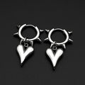 Asymmetrical Heart Lightning Bolt Hoop Earrings Punk Gothic Chain Drop Earring Stainless Steel for Women Men Edgy Y2K Jewelry