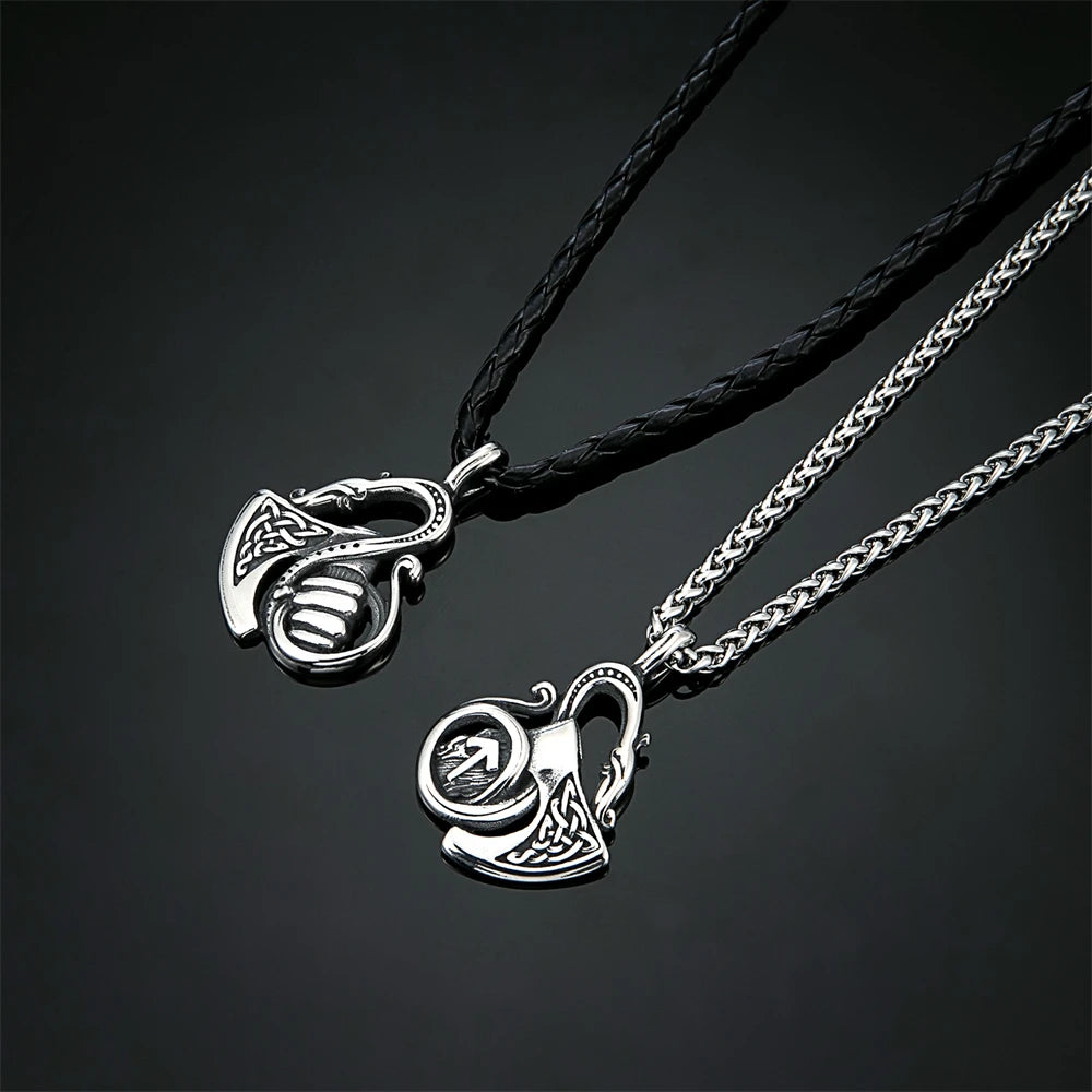 PENDRA Celtic Knot Rune Dragon Necklace