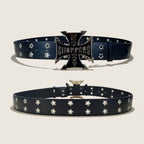 PENDRA Rheaaya Leather Cross Buckle Cross Korean Belt