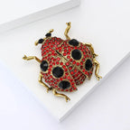 PENDRA Jewel Beetle Rhinestone Insect Brooch