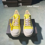 PENDRA Golden Canvas Gold Canvas Low-Top Lace-Up Thick-Sole Sneakers